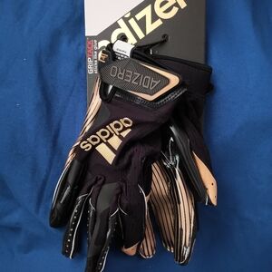 AdidasGrip Tack sticker like glue gloves size Large Black gold